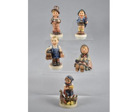 A Collection of Five Hummel Figures by Goebel, Tallest 12cm high 