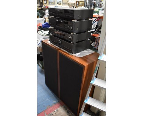 A Collection of Technics Separates to Comprise Compact Disk Player, Cassette Deck, Synthesiser Tuner and Integrated Amplifier