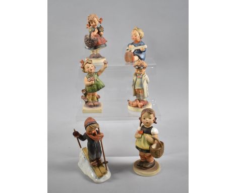 A Collection of Six Hummel Figures by Goebel, Tallest 14.5cm high 
