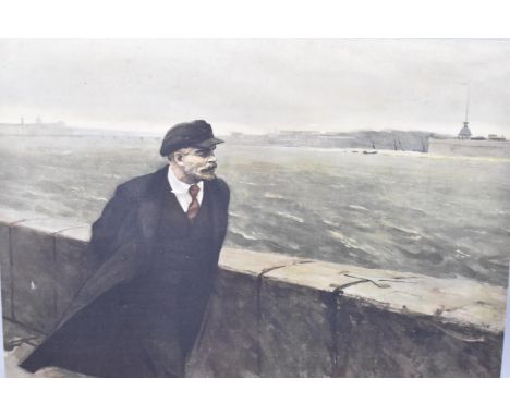 A Mounted but Unframed Russian Print, Lenin, 78x57cm 
