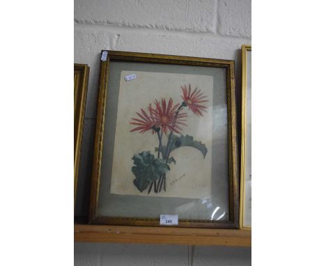 Floral study by R J Gladwell, framed and glazed