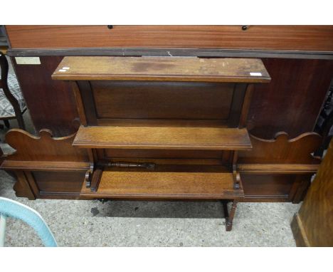 Oak over mantel shelf unit, width approx 160cm