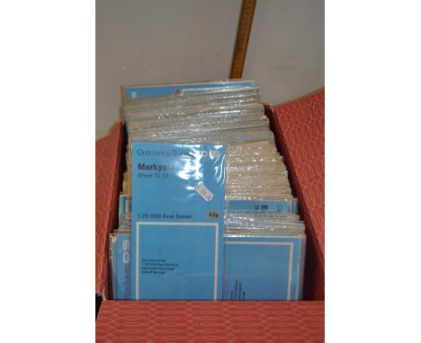 Quantity of Ordnance Survey maps of various towns in plastic wallets