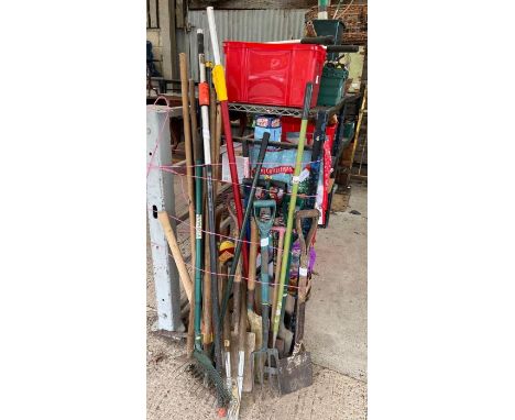 Collection of gardening hand tools