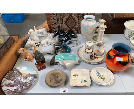Various ceramics, mainly Poole pottery with USSR animals etc