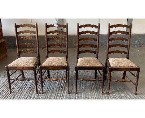 4 Elm ladder back dining chairs