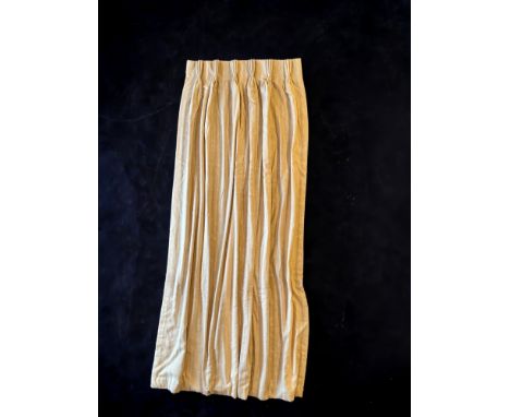 A pair of pinch pleat, lined and interlined Jim Thompson dusky pink fabric curtains together with a pair of matching tie-back