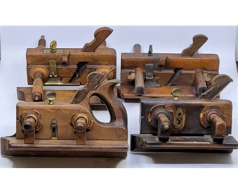 An A.Mathieson &amp; Son screw-stemmed wooden plough plane, with brass depth stop and snecked Howarth iron, together with a s