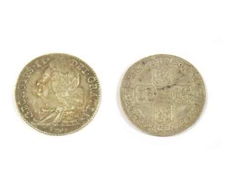 Coins, Great Britain, George II (1727-1760), Halfcrown, 1746, D. NONO, old laur. and dr. bust l., LIMA below (S.3695A) VF or 