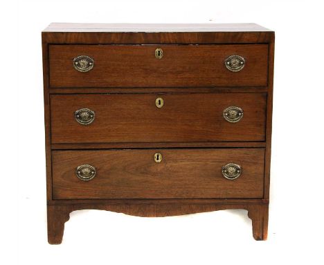 A Regency mahogany caddy top chest of three graduated drawers , 86cm wide, 46cm deep, 81cm high