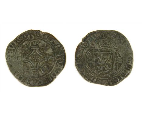 Coins, Scotland, James V (1513-1542) , first coinage, Billon Plack or Fourpence, (S.5381), weak in a patch to both obv. and r