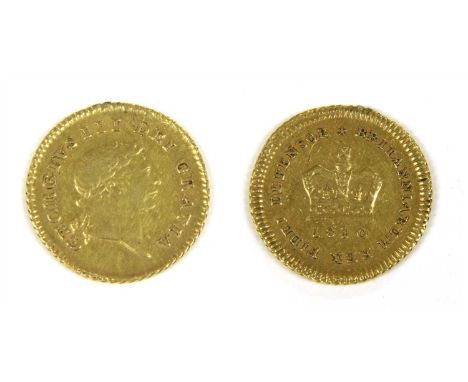 Coins, Great Britain, George III (1760-1820), Third Guinea, 1810, second laur. head r. (S.3740), F
