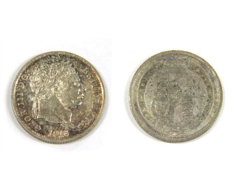 Coins, Great Britain, George III (1760-1820), Shilling, 1816, laur head r date below, rev crowned shield in garter (S.3790), 