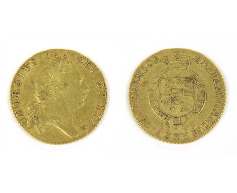 Coins, Great Britain, George III (1760-1820), Half Guinea, 1802, sixth laur. head r., rev. shield in garter (S. 3736), F +