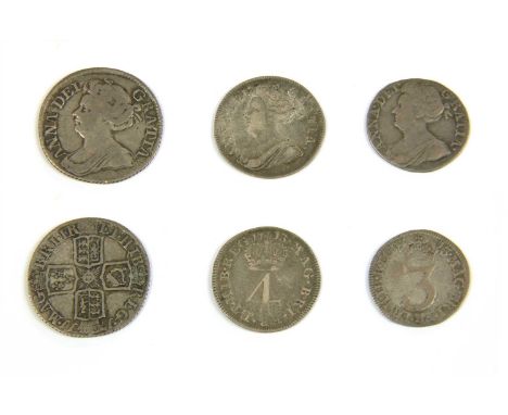 Coins, Great Britain, Anne (1702-1714), Sixpence, 1711, dr. bust left, r. angles plain, first 'A' in 'ANNA' mis-struck with n