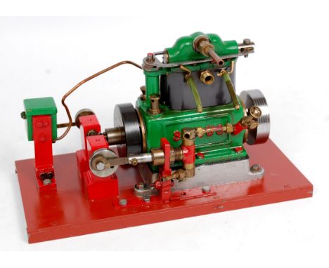 Stuart Turner Sirius flash steam hydroplane engine, comprising of cast iron crank case and cylinder with cast disc wheel and 