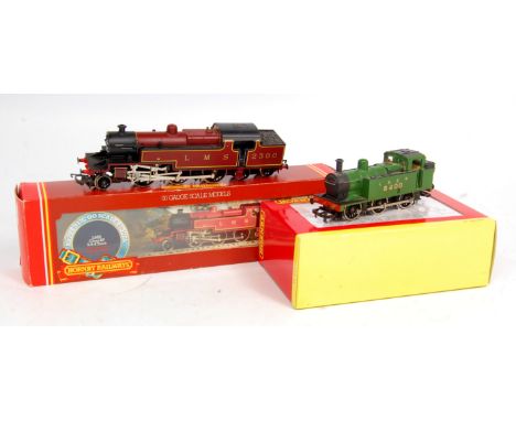 Hornby R055 LMS 2-6-4 tank engine body loose on chassis (G-BG), R2325 LNER class J83 tank engine (G-BG) together with R057, R