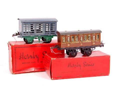 Hornby 1931-3 LNER No. 1 passenger coach with black crimped long thin base, dark grey non-clerestory roof gold lining doors F