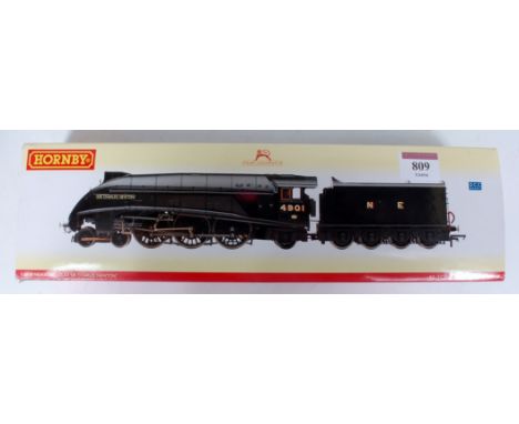 A Hornby R2338 class A4 engine and tender NE wartime black No. 4901 'Sir Charles Newton', DCC ready with instructions (NM-BG)