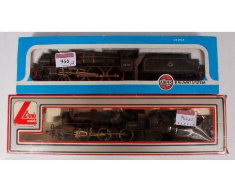 Airfix BR green 'Royal Scot' engine and tender (G-BG) sold with a Lima BR black 'Crab' 2-6-0 engine and tender (G-BF)