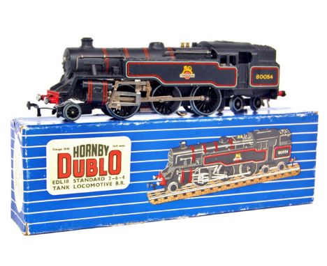 A Hornby Dublo EDL18 standard tank engine No. 80054, a few small chips to paintwork but generally appears to have had only li