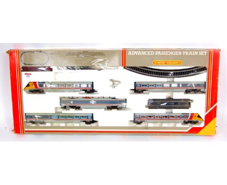 A Hornby R543 Advanced Passenger Train set (APT) with pantograph, cellophane on box damaged (G,BF)