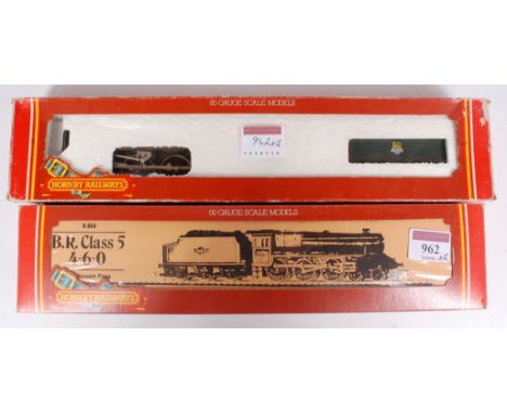 Hornby R068 BR lined black class 5MT engine and tender No. 45021 (G-BG) sold with R033 BR class 7MT 'Morning Star' engine and