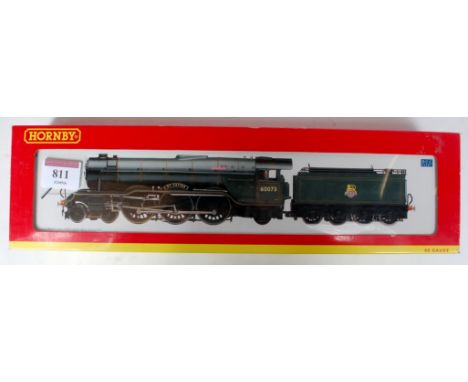 A Hornby R2536 class A3 engine and tender BR lined green 'St Gatien' No. 60073, DCC ready with instructions (NM-BNM)