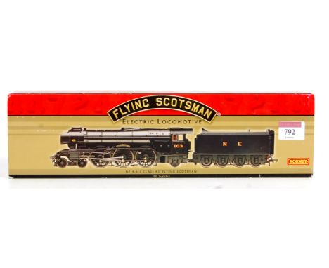 A Hornby R3100 NRM special edition wartime black DCC ready NE 103 'Flying Scotsman' engine and tender, with instructions (NM-