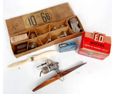 Collection of Model Aircraft Engines and Accessories, to include a boxed and un-built A1066 Products "Falcon E1" 5CC engine, 