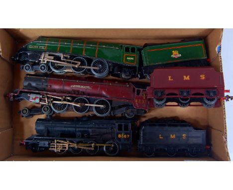 Hornby Dublo 3-rail 'Silver King', 'Duchess of Atholl' and repainted 2-8-0 engine and tender (PF)