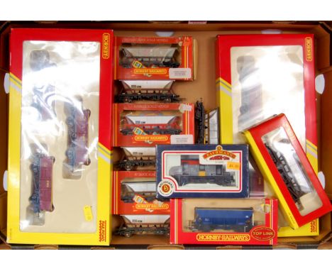 3 sets of 3 Hornby Railroad R6367 coal wagons (G,BG), 4 boxed and 5 unboxed Hornby MGR hopper wagons, some weathered (G,BF-G)