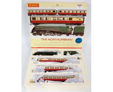 A Hornby R2435 'The Northumbrian' train pack containing BR green 'Andrew K McCosh' class A4 engine and tender and 3 Gresley r