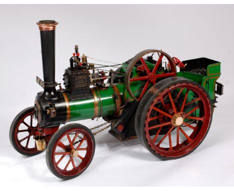 3 inch scale Burrell Single Cylinder Traction Engine, comprising of simple single cylinder expansion engine fitted with singl