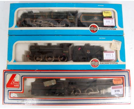 Lima BR black 'Crab' engine and tender, Airfix 'Royal Scot' engine and tender, class 4F engine and tender some couplings chan