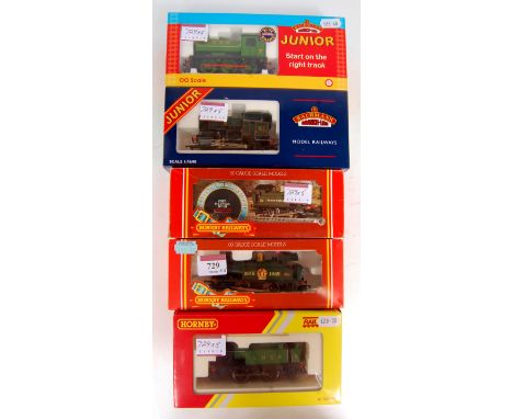 Hornby R173 GWR 150 0-4-0 tank engine (G-BG) a similar Great Western 101 (G-BF), R2671 LNER No. 5 tank engine (NM-BNM), Bachm