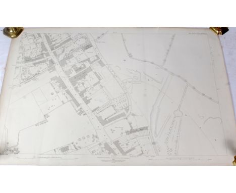 3 Original 1885 Ordnance Survey maps of Bury St Edmund's Great Eastern Railway Station and surrounding areas, 3 sheets, 1/500