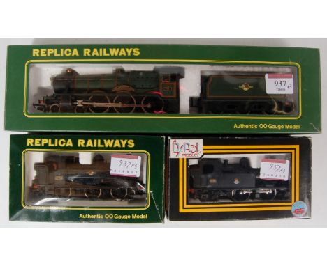 A Replica Railways Hall class engine and tender BR green 'Lady Margaret Hall' (NM-BNM), a BR black pannier tank engine (G-BD)