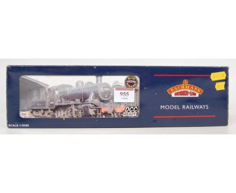 A Bachmann 32-826 DCC ready BR lined black Ivatt 2MT engine and tender (G-BG)