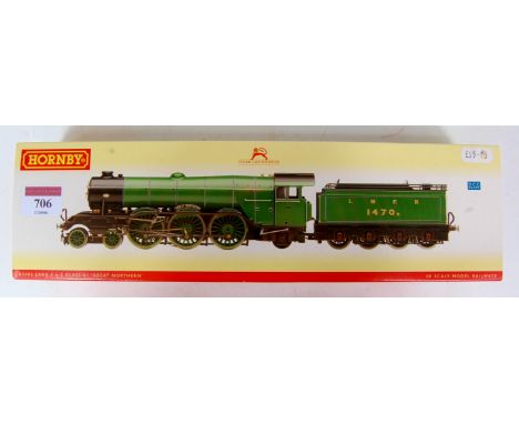 A Hornby R2405 class A1 engine and tender 'Great Northern' LNER green No. 1470N, with instructions, DCC ready 