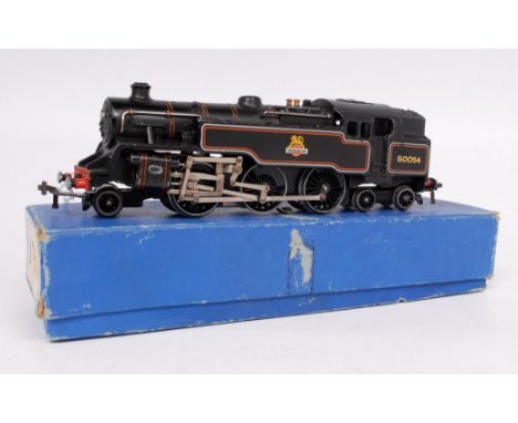 A Hornby Dublo 3-rail 2-6-4 tank engine No. 80054, some paint loss to raised edges and in a repair box (G-BG)