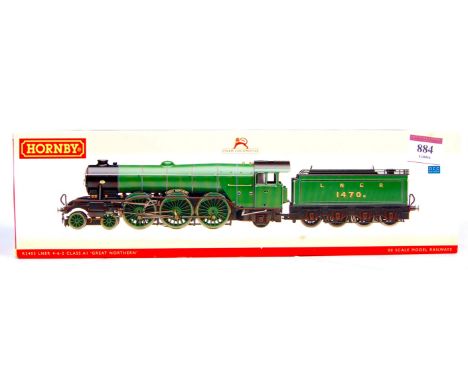 A Hornby R2405 LNER early green livery class A1 engine and tender No. 1470 N Great Northern DCC ready (NM-BNM)