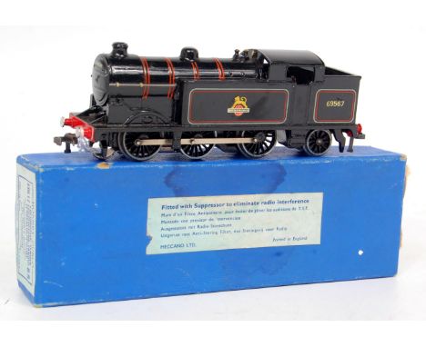 A Hornby Dublo EDL17 tank engine BR gloss black, a few small chips, in good box with some inner packing (VG-BG)