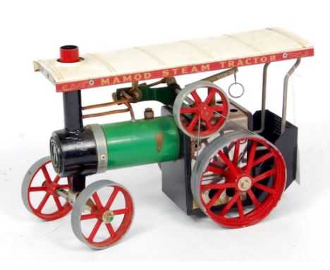 Mamod Live Steam Traction Engine with canopy, usual specification, with scuttle, burner, no steering rod, some use (G)