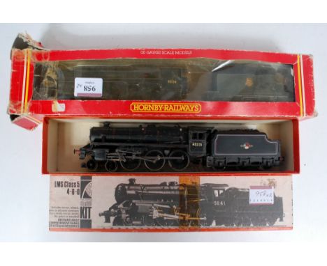 A BR lined black class 5 engine and tender, K's whitemetal loco body together with Hornby tender (G), together with Hornby R3
