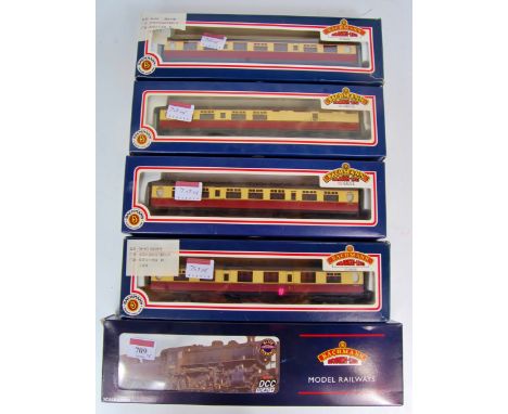 A Bachmann 32-576 BR lined black Ivatt class 4 2-6-0 engine and tender, headlamps added (G-BFG) together with 2x 34-375, 34-4
