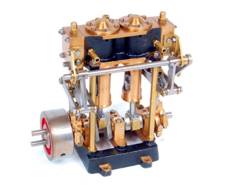 From Reeves Casting's and built to designs by John Bertinat, a vertical twin cylinder launch engine titled "Borderer", compri
