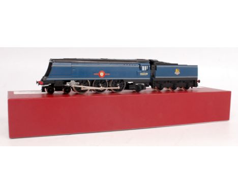 A Hornby streamlined Merchant Navy class engine and tender 35029 Ellerman Lines, BR dark blue, limited edition 17/50 by Train