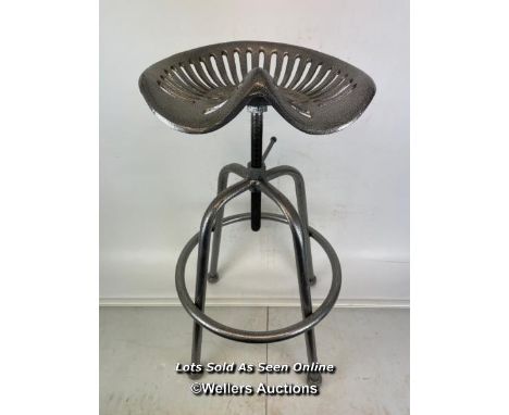 *TRACTOR STOOL, 81CM (H) / COLLECTION LOCATION: WELLERS AUCTIONS (GU1 4SJ)