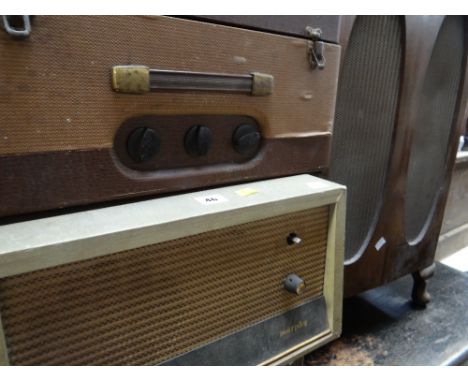 Three mid-century record players comprising one Murphy, a Collaro & a Garrard together with a speaker cabinet